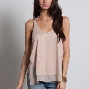 Mauve faux suede shirt